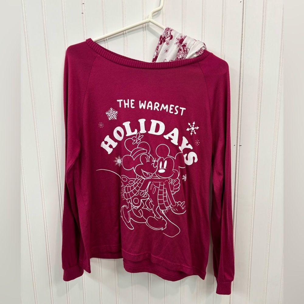 Disney Fuchsia Mickey Mouse winter wonderland pj set
